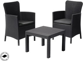 Keter SALVADOR BALCONY set - grafit + šedé podušky