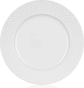 Dezertný talnier Diamond Line, biely s reliéfem%