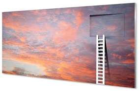 Sklenený obraz Rebrík slnko oblohu 100x50 cm