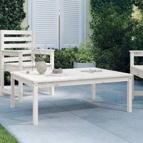 vidaXL Záhradný stolík biely 121x82,5x45 cm borovicový masív-
