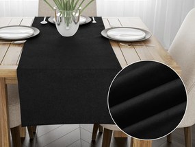 Biante Behúň na stôl/imitácia brúsenej kože Alcantara ALC-012 Čierny 20x160 cm