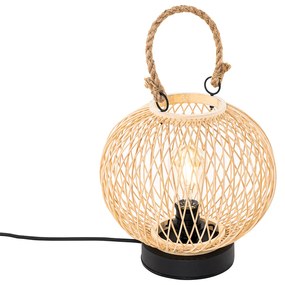 Rustikálna stolná lampa na vonkajšie použitie z ratanu - Calamus
