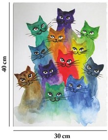 Obraz na plátne Happy Cats, 30 × 40 cm