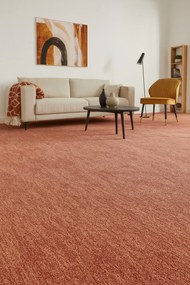 Spoltex, Koberec metráž Leon 21844 Terra, na mieru, šíře 4m, oranžová, filc, obývacia izba