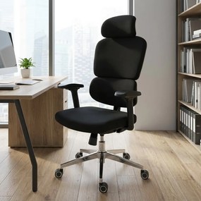 Kancelárska ergonomická stolička Neoseat ROBIN — čierna, nosnosť 150 kg