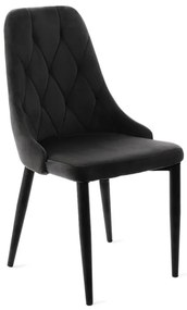 Jedálenská stolička LOUIS QUILTER zamatová čierna 848969