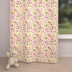 Biante Detský bavlnený záves Sandra SA-209 Ružové a žlté bodky na bielom 140x170 cm