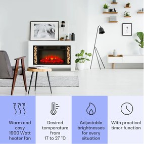 Klarstein Studio Loft 2, elektrický krb, 1900 W, LED technológia, diaľkové ovládanie