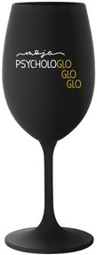 MOJA PSYCHOLOGLOGLOGLO - čierny pohár na víno 350 ml