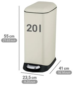 Krémový pedálový oceľový odpadkový kôš 20 l Design – Wenko