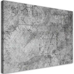 Obraz na plátně, Šedý vzor na betonové zdi - 100x70 cm