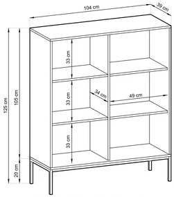Komoda Nova 104 cm bílá/zlatá