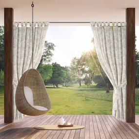 EUROFIRANY ZÁHRADNÝ VODEODOLNÝ ZÁVES NA PÚTKACH GARDEN 155X200 CM VZOROVANÁ