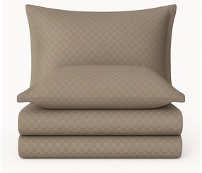 Hnedé obliečky na dvojlôžko/predĺžené z bavlny Renforcé 240x220 cm Checkered – Mila Home Luxury