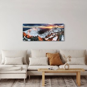Obraz - Zimná horská panoráma (120x50 cm)