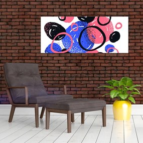 Obraz - Motív s kruhmi v živých farbách (120x50 cm)