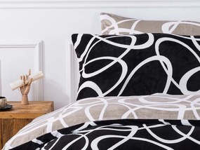 XPOSE® Mikroplyšové obliečky KIRSTY DUO Exclusive - čierne/latté