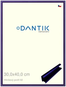 DANTIK rám na obraz 30x40 | ALU modrá Azur matná (Plexi Čiré)