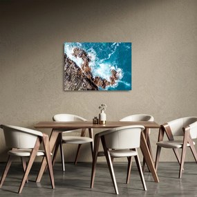 Sklenený obraz skál a mora (70x50 cm)