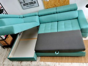 Moderný rohový gauč LIBRESSO tyrkysový