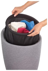 Svetlosivý kôš na bielizeň a taburetka v jednom Wenko Linen Look, 20 l