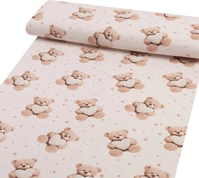 Biante Detské bavlnené posteľné obliečky do postieľky Sandra SA-721 Medvedíky so srdiečkami na púdrovo ružovom Do postieľky 90x140 a 50x70 cm