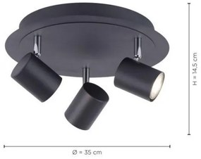 Leuchten Direkt 11943-13 - LED Bodové svietidlo TARIK 3xGU10/5W/230V antracit