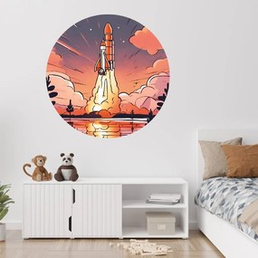 PIPPER. Kruhová samolepka na stenu "Štart raketoplánu" Veľkosť: 100 cm