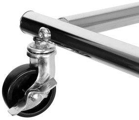 Vešiakový stojan TAHIR na kolieskach strieborný