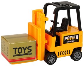 Lean Toys Oranžový vysokozdvižný vozík s trecím pohonom