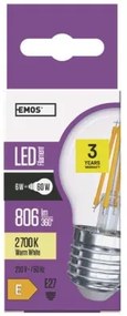 EMOS LED žiarovka, E27, Mini, 6W, 806lm, 2700K, teplá biela