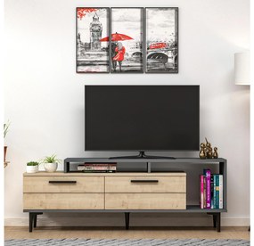 TV stolík/skrinka Kiniva (dub zafírový + antracit) . Vlastná spoľahlivá doprava až k Vám domov. 1095264