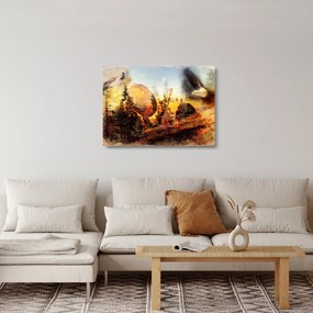 Sklenený obraz - Šamanský motív (70x50 cm)