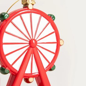 Závesná vianočná dekorácia EVI RED ruské koleso 753763
