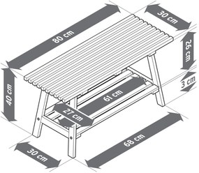 Lavica »HOLT« z bambusu s lamelovými prvkami