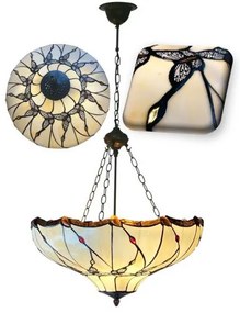 Vitráž luster Tiffany GENTLE reversed Ø50 3*E27