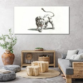 Obraz na plátne Kreslenie zvieracie mačka leva