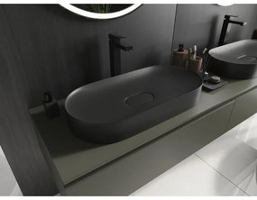 Mexen Sofia, umývadlo na dosku z konglomerátu 70 x 35,5 cm, čierna matná, 23067071