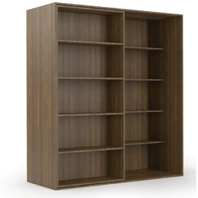 Dvojradová posuvná knižnica DOUBLE, 1800 x 700 x 2000 mm, orech