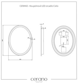 Cerano Cielo, LED kúpeľňové 60x80 cm, CER-CER-476705