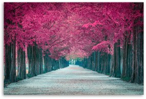 Obraz na plátně, Avenue růžových stromů - 90x60 cm