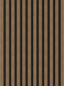 Mexen Lam-F, akustické stenové lamely 275 × 30 cm, plstený podklad 8 mm, technická dyha, orech prírodný, S105-275307-3015-016