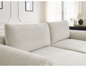 Krémová menčestrová rozkladacia pohovka 257 cm Lucien – Bobochic Paris