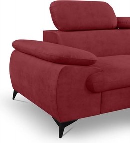 Rohová sedacia súprava Scala, červená látka, pravý roh