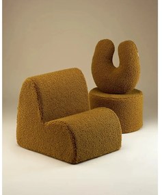 Hnedý detský pohovkový vankúš z textílie buklé U – Wigiwama