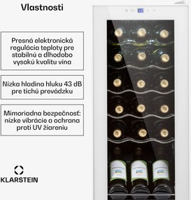 Klarstein Shiraz 18 Slim Uno, vinotéka, 50 l, 18 fliaš, 5-18°C, dotykový ovládací panel