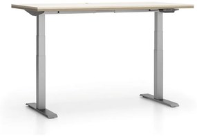 PLAN Kancelársky pracovný stôl SINGLE LAYERS bez prepážok, nastaviteľné nohy, dub prírodný / dub morený