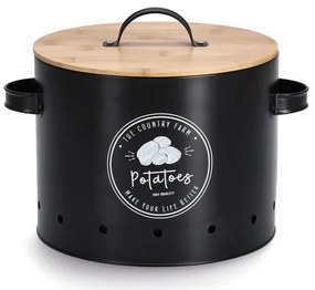 Zeller Present 2. akosť - Súprava 3 plechových dóz na cibuľu, cesnak a zemiaky s bambusovým viečkom FARM