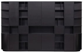 Čierna modulárna knižnica z borovicového dreva 78x210 cm Finca – WOOOD