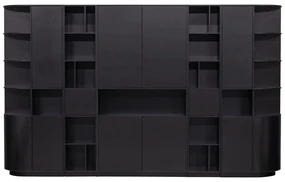 Čierna modulárna knižnica z borovicového dreva 78x210 cm Finca – WOOOD